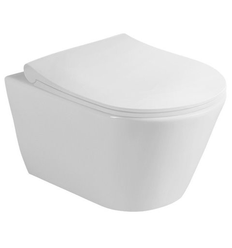 Sapho AVVA Slim WC sedátko s pomalým zatváraním, biela/chróm 100787