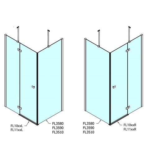 Polysan FORTIS LINE štvorcová sprchová zástena 1000x1000 mm, R varianta FL1010RFL3510