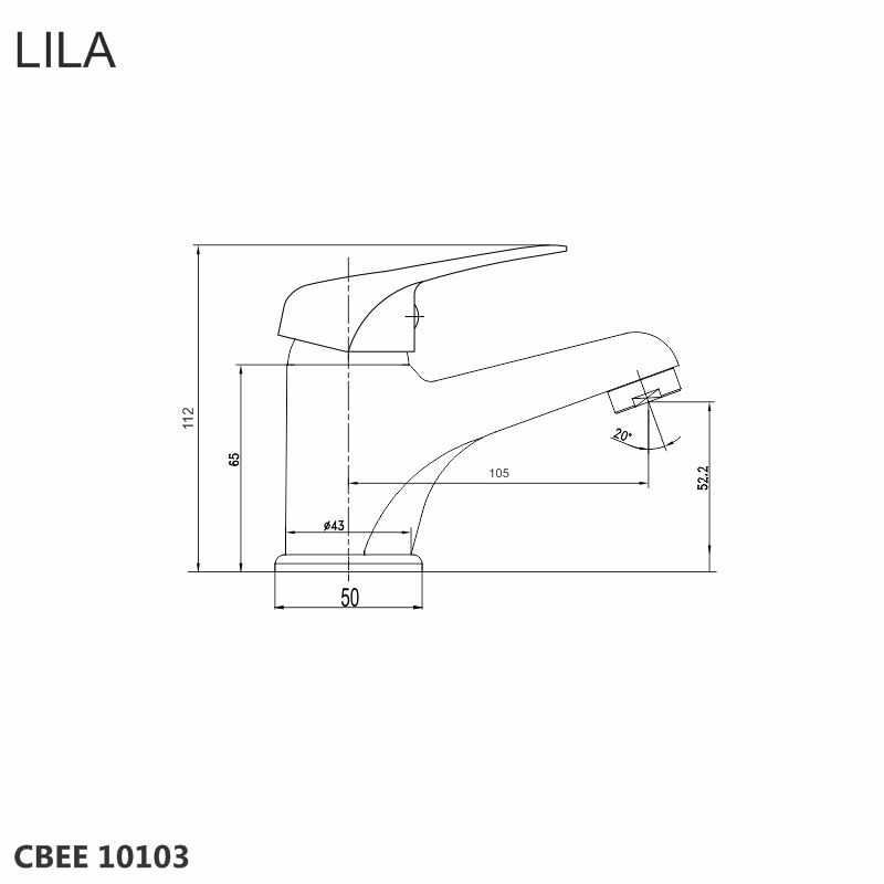 Mereo Umývadlová stojanková batéria vyššia, Lila, bez výpuste, vyššia varianta CBEE10103