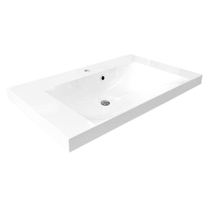 Mereo Bino kúpeľňová skriňka s  umývadlom z liateho mramoru,  100 cm, biela/dub CN672M