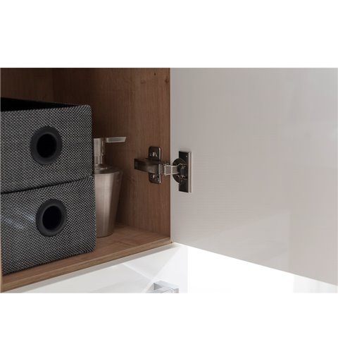 Mereo Bino kúpeľňová skriňka vysoká, závesná bez nožičiek, ľavá, biela/biela CN667