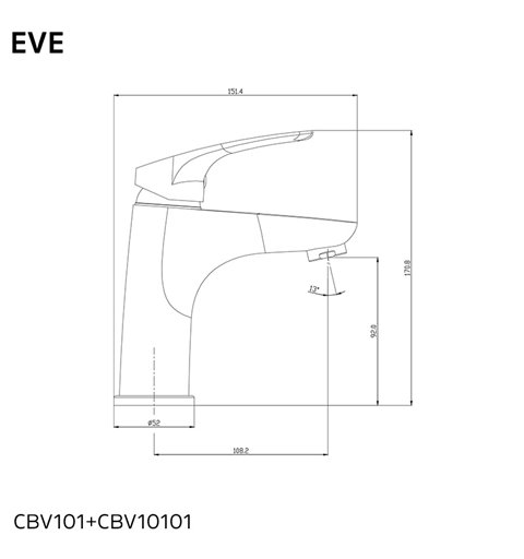 Mereo Umývadlová stojanková batéria, Eve, bez výpuste, chróm CBV10101