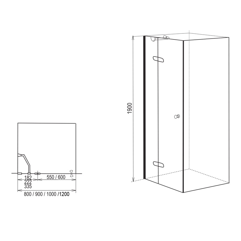 Mereo Sprchové dvere, Fantasy, 80x190 cm, chróm ALU, sklo Point, ľavé prevedenie CK10112LE