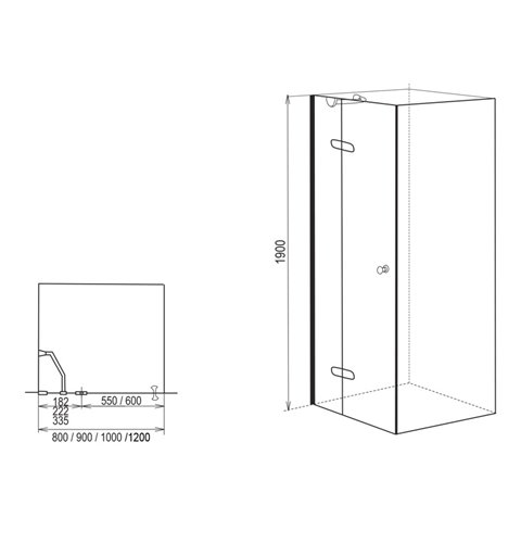 Mereo Sprchové dvere, Fantasy, 80x190 cm, chróm ALU, sklo Point, ľavé prevedenie CK10112LE