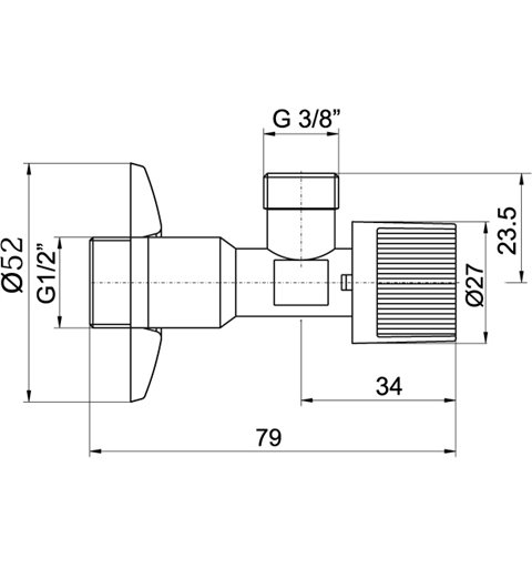 NOVASERVIS Rohový ventil bez filtera 1/2"x 3/8" CF3003/10
