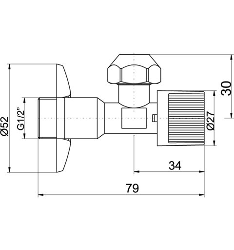 NOVASERVIS Rohový ventil bez filtera 1/2"x 3/8" s matkou CF3003/10M