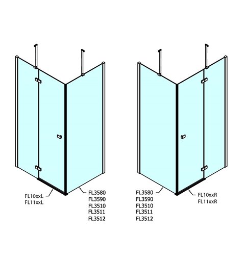 Polysan FORTIS LINE sprchové dvere 1000mm, číre sklo, pravé FL1010R