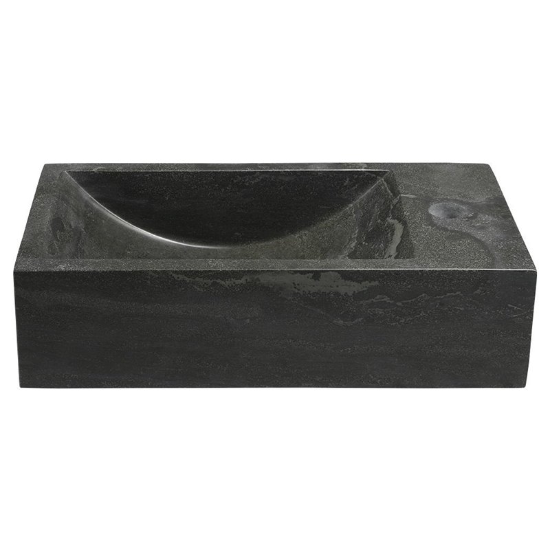 Sapho BLOK kamenné umývadlo 40x10x22 cm, čierny Antracit 2401-28