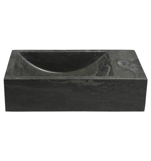 Sapho BLOK kamenné umývadlo 40x10x22 cm, čierny Antracit 2401-28