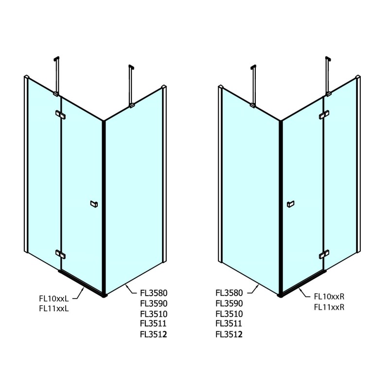 Polysan FORTIS LINE sprchové dvere 1000mm, číre sklo, ľavé FL1010L