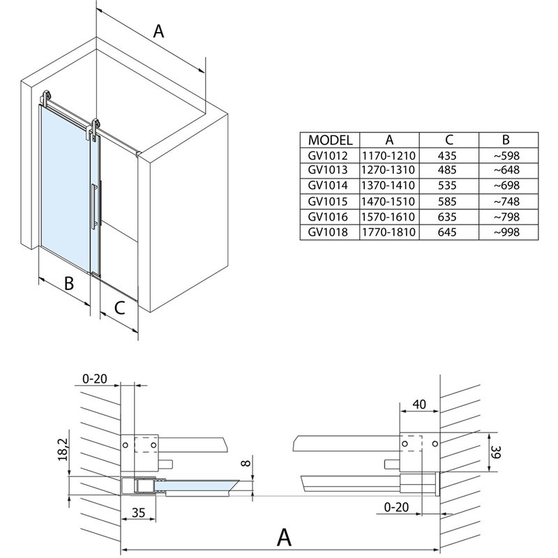Gelco VOLCANO sprchové dvere 1500 mm, číre sklo GV1015