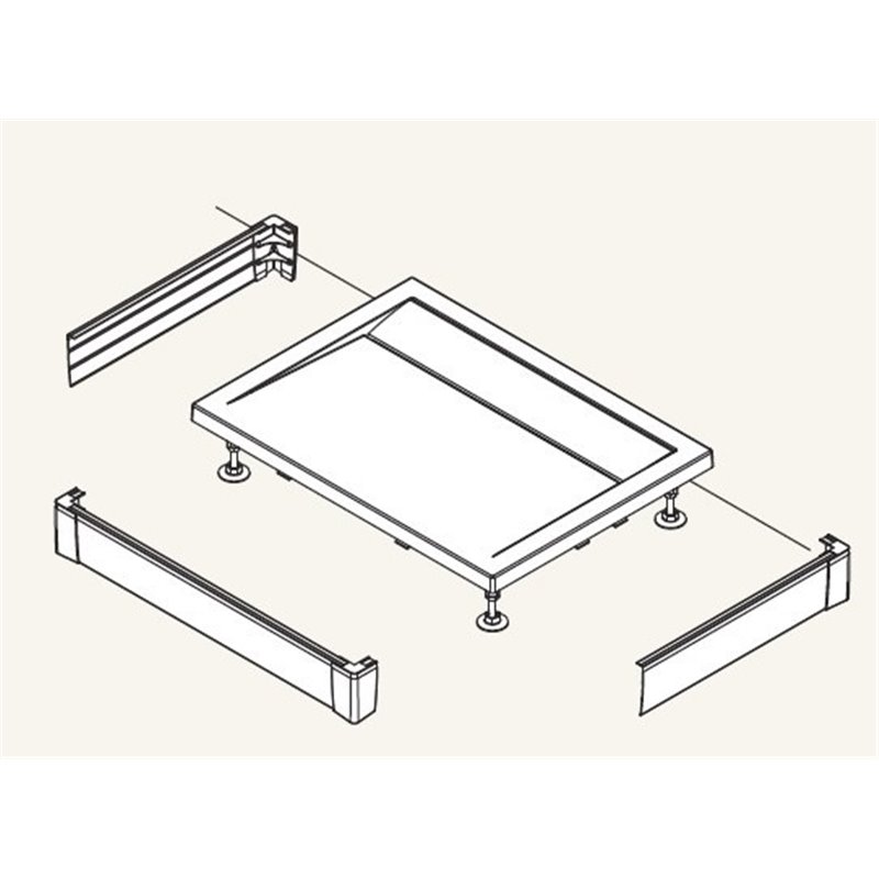 SanSwiss ILA Hliníkový panel pro obdél. vaničku-U panel,1000/800/95,04-bílá PWIU801008004