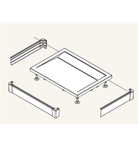 SanSwiss ILA Hliníkový panel pro obdél. vaničku-U panel,1000/800/95,04-bílá PWIU801008004