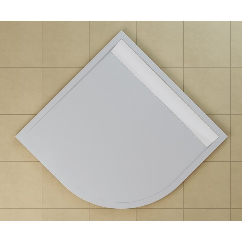 SanSwiss ILA sprchová vanička,čtvrtkruh R550 100x100x3,5 cm, bílá-kryt bílý, 1000//35 WIR551000404