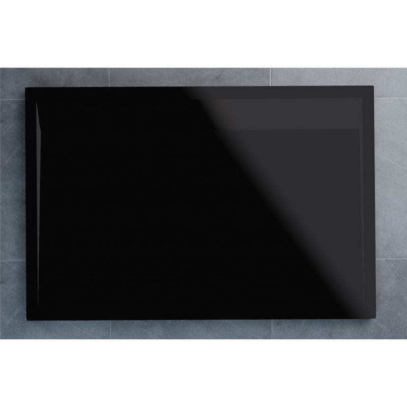 SanSwiss ILA sprchová vanička,obdélník 100x80x3,5 cm, černý granit-kryt černý matný, 1000/800/35 WIA8010006154