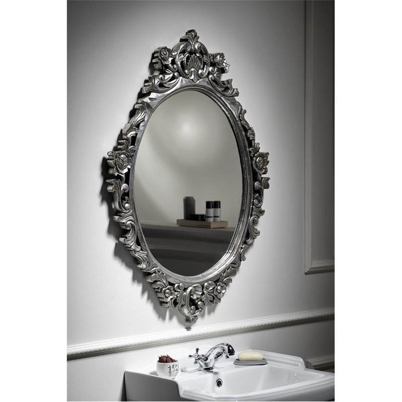 Sapho DESNA zrkadlo v ráme, 80x100cm, strieborná Antique IN344