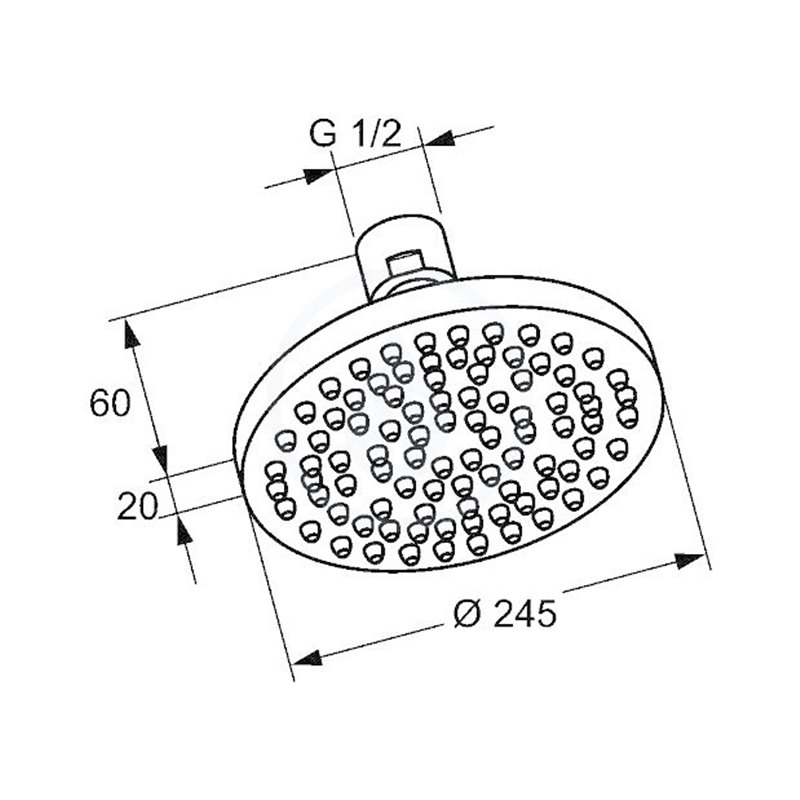 Kludi A-Qa Tanierová horná sprcha, priemer 250 mm, chróm (6652105-00)
