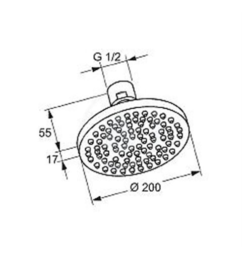 Kludi A-Qa Tanierová horná sprcha, priemer 200 mm, chróm (6651005-00)