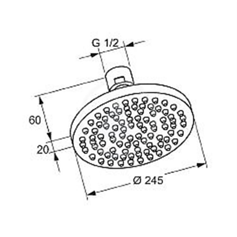 Kludi A-Qa Tanierová horná sprcha, priemer 250 mm, chróm (6651105-00)