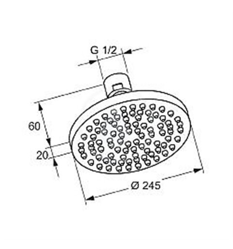 Kludi A-Qa Tanierová horná sprcha, priemer 250 mm, chróm (6651105-00)