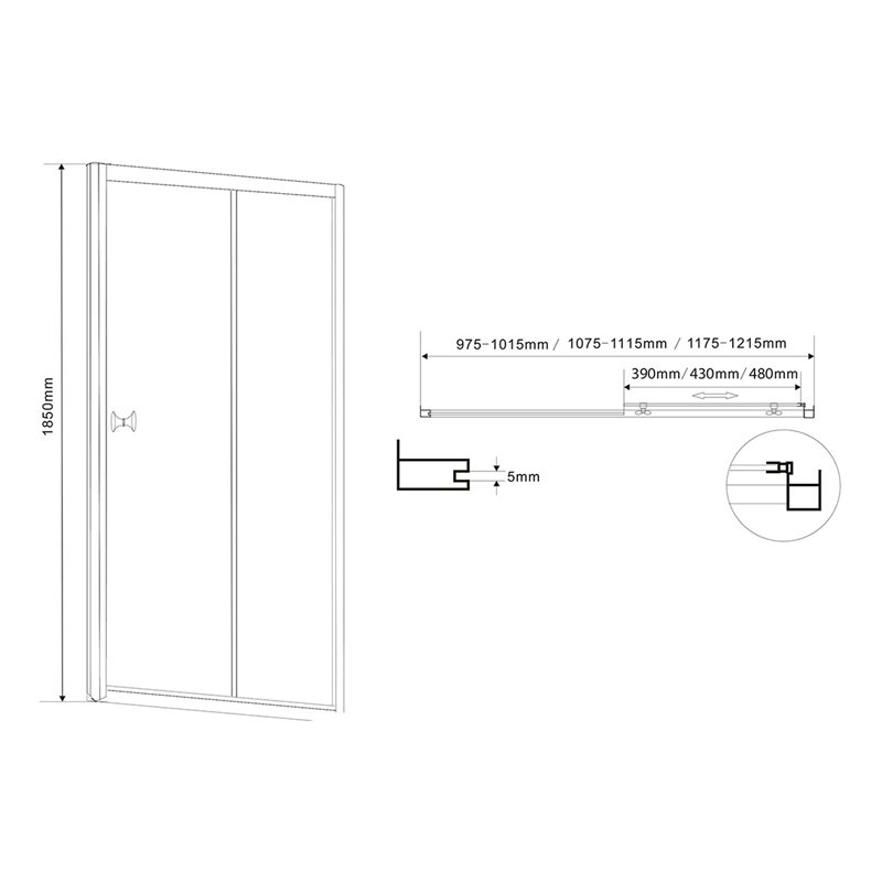 AQUALINE AMADEO posuvné sprchové dvere 1100 mm, sklo BRICK BTS110