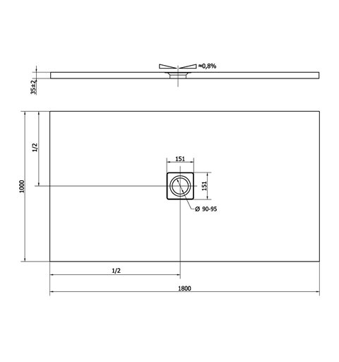 Polysan FLEXIA podlaha z liateho mramoru s možnosťou úpravy rozmeru 180x100x3,5cm 72917