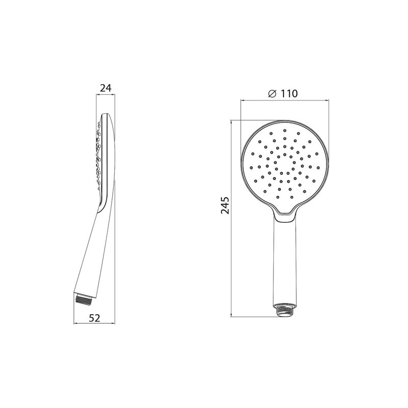 Sapho Ručná sprcha, 1 režim sprchovania, priemer 110mm, ABS/chróm lesk/biela 1204-28