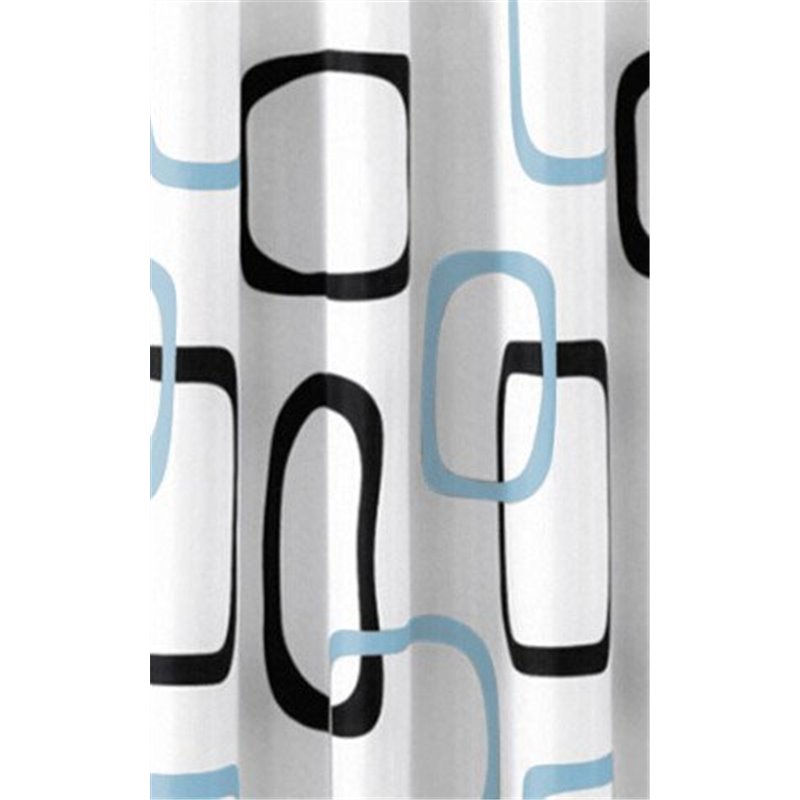 AQUALINE Sprchový záves 180x200cm, polyester, biela/čierna/béžová ZP004