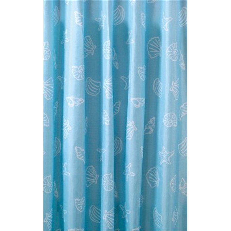 AQUALINE Sprchový záves 180x200cm, polyester, modrá, mušľa ZP006