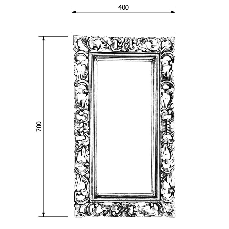 Sapho SAMBLUNG zrkadlo v ráme, 40x70cm, strieborná Antique IN109