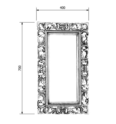 Sapho SAMBLUNG zrkadlo v ráme, 40x70cm, strieborná Antique IN109