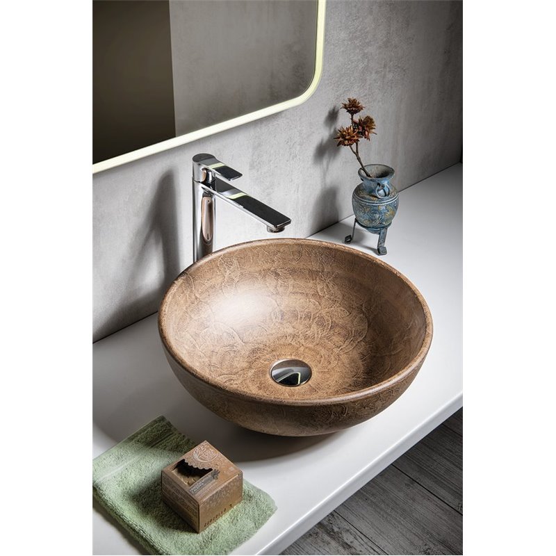 Sapho PRIORI keramické umývadlo, priemer 42cm, farba hnedá PI010
