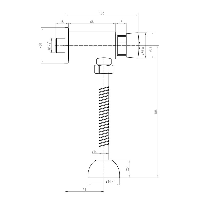 AQUALINE Samouzatvárací pisoárový ventil, chróm ZY12022