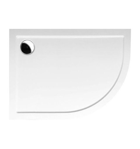 Polysan RENA L sprchová vanička z liateho mramoru, štvrťkruh 100x80x4cm, R550, ľavá, bie 75511