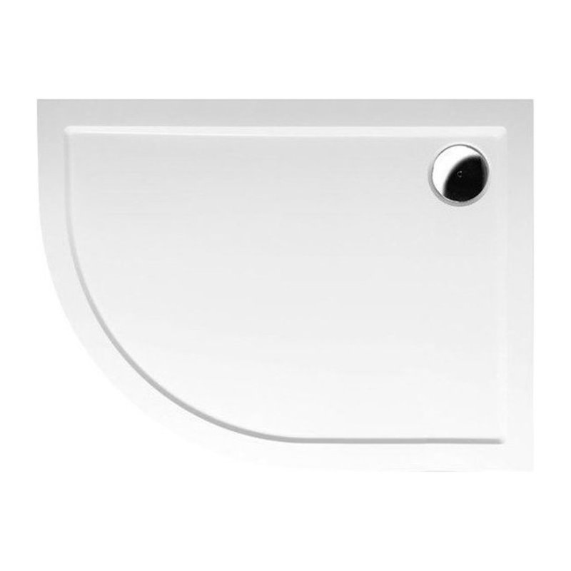 Polysan RENA R sprchová vanička z liateho mramoru, štvrťkruh 100x80x4cm, R550, pravá, bi 76511