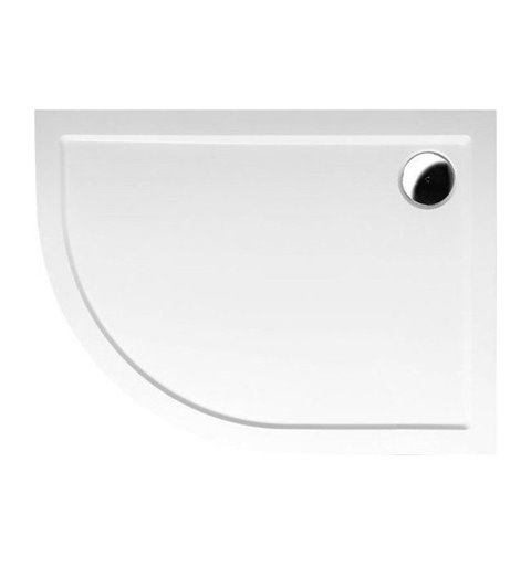 Polysan RENA R sprchová vanička z liateho mramoru, štvrťkruh 100x80x4cm, R550, pravá, bi 76511