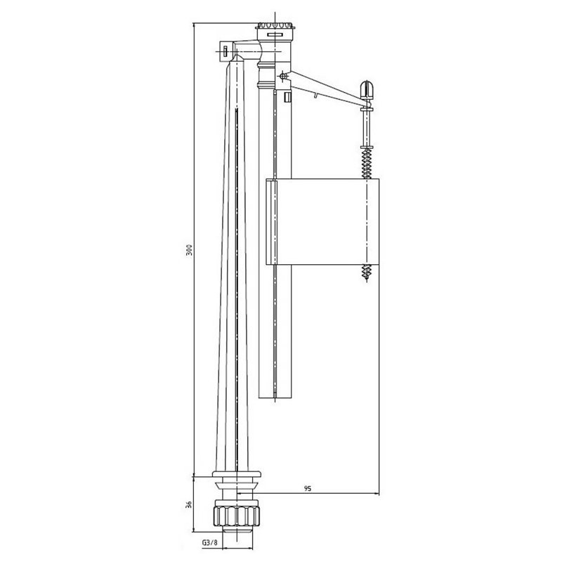 AQUALINE Napúšťací ventil spodný 3/8 ONSP100