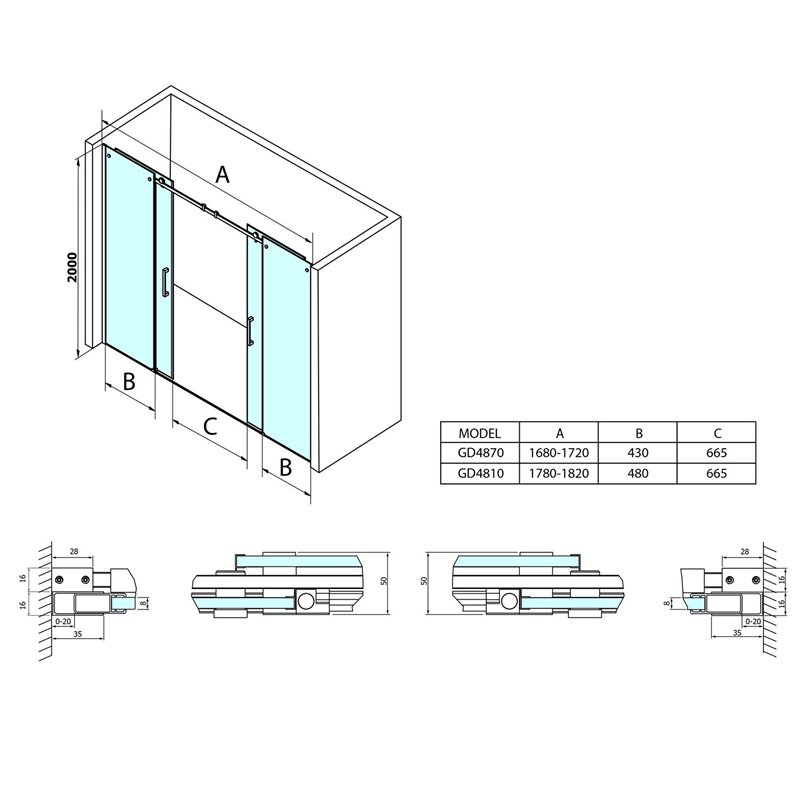 Gelco DRAGON sprchové dvere 1800mm, číre sklo GD4810