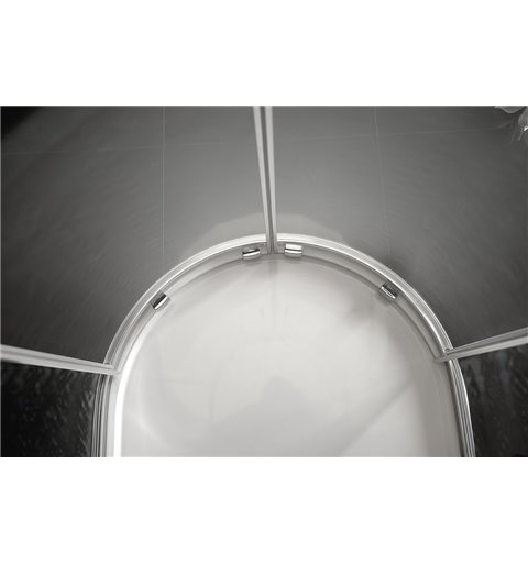 Polysan LUCIS LINE polkruhová sprchová zástena 900x900mm, číre sklo DL3615