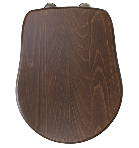 Kerasan RETRO WC sedátko, dřevo masiv, orech/bronz 109340