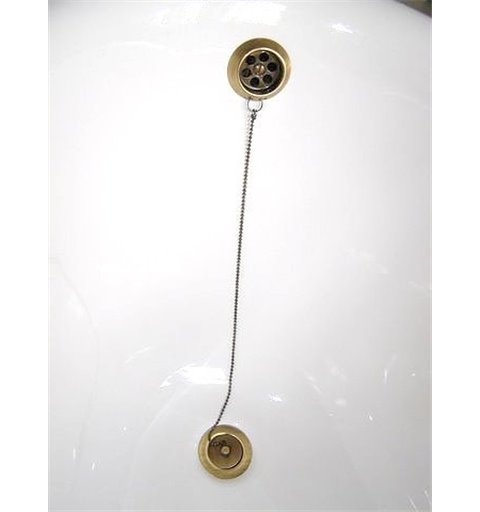 Polysan RETRO vaňová súprava pre vonkajšiu inštaláciu, retiazka, vr. sifónu, bronz 71690