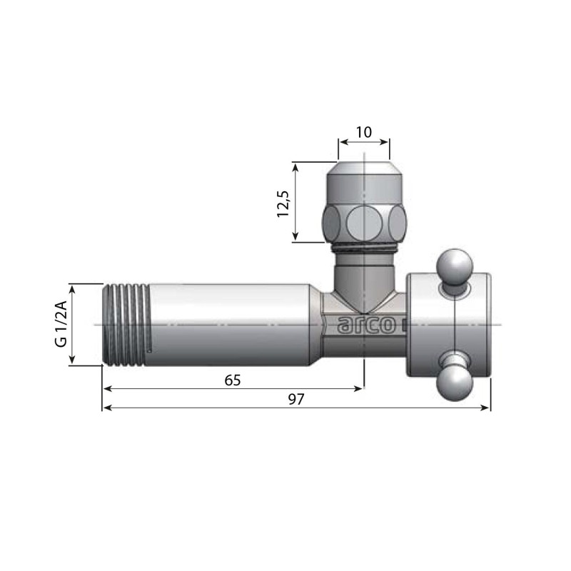 Arco ANTEA rohový ventil s matkou 1/2'x3/8', chróm 1CLAS