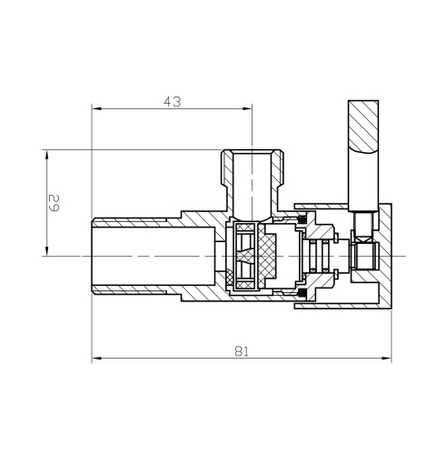 AQUALINE Rohový ventil 3/8"x1/2", bez matky, guľatý, chróm 5317