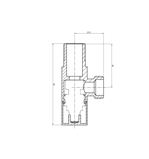 AQUALINE Rohový ventil 3/8"x1/2", bez matky, hranatý, chróm 5318