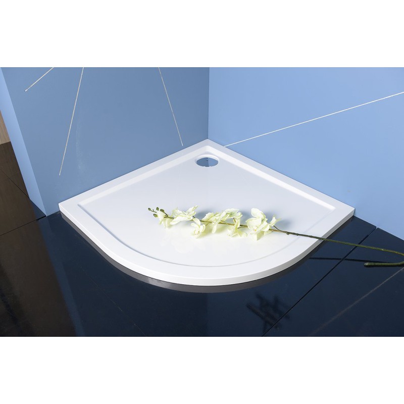 Reitano Rubinetteria SERA sprchová vanička z liateho mramoru, štvrťkruh 90x90x4cm, R550, biela 41511