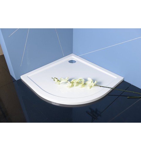 Reitano Rubinetteria SERA sprchová vanička z liateho mramoru, štvrťkruh 90x90x4cm, R550, biela 41511