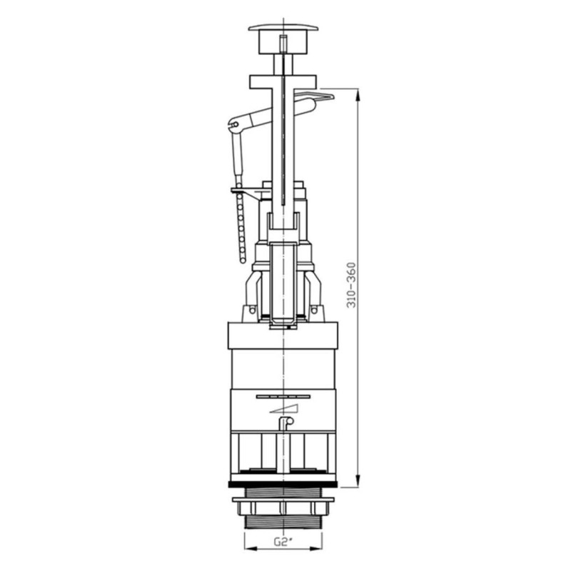 AQUALINE Úsporný splachovací ventil, dvojtlačídko OVDC001