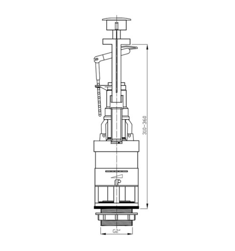 AQUALINE Úsporný splachovací ventil, dvojtlačídko OVDC001