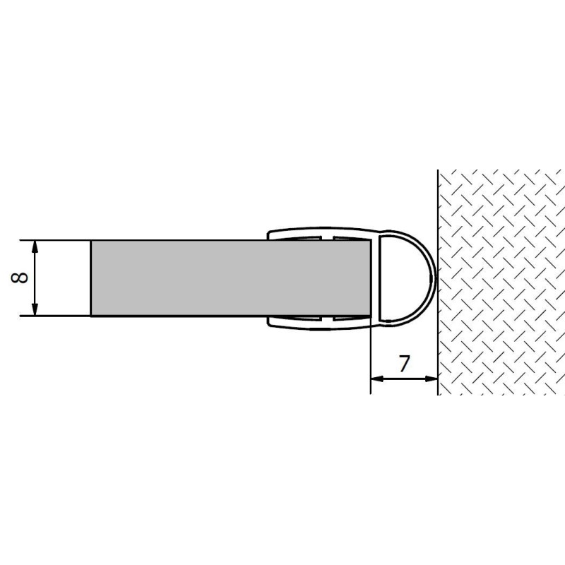 Polysan VITRA LINE Akrylové tesnenie medzi sklo a stenu, dĺžka 2000mm na 8mm sklo 307A-08