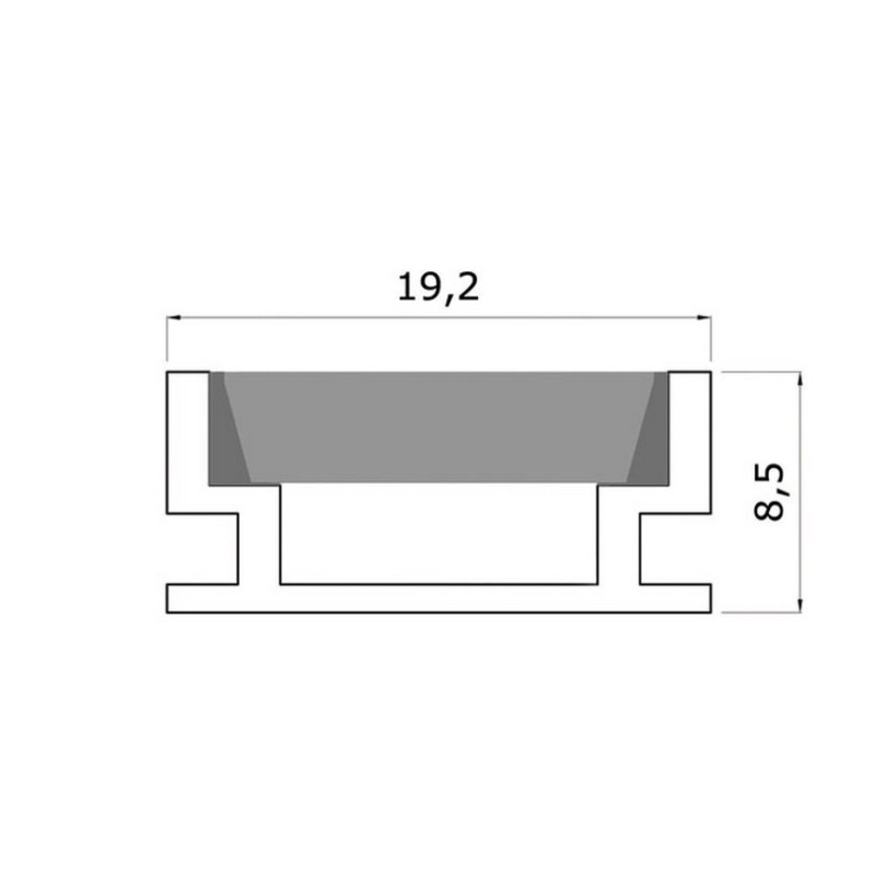 Sapho LED zápustný profil 19,2x8,5mm, hliník, 2m KL1889-2